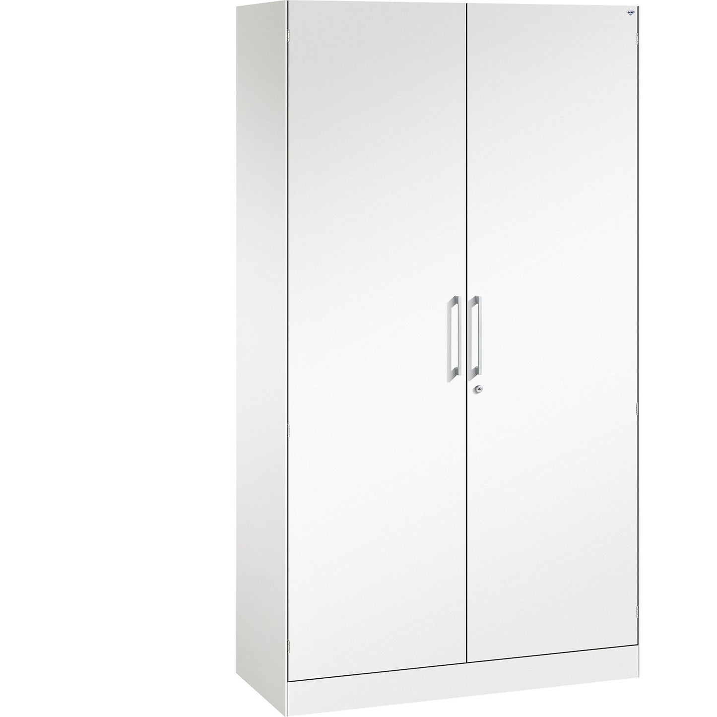 ASISTO double door cupboard, height 1980 mm, width 1000 mm, 4 shelves, traffic white/traffic white.