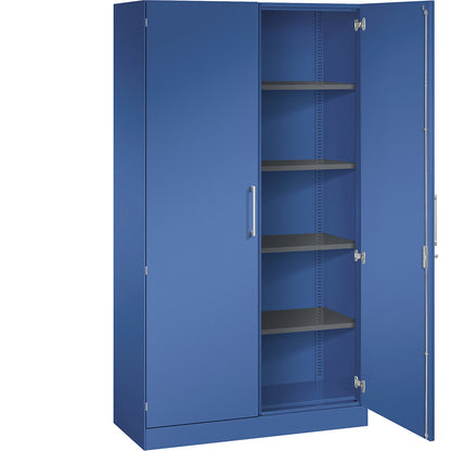 ASISTO double door cupboard, height 1980 mm, width 1000 mm, 4 shelves, gentian blue/gentian blue.