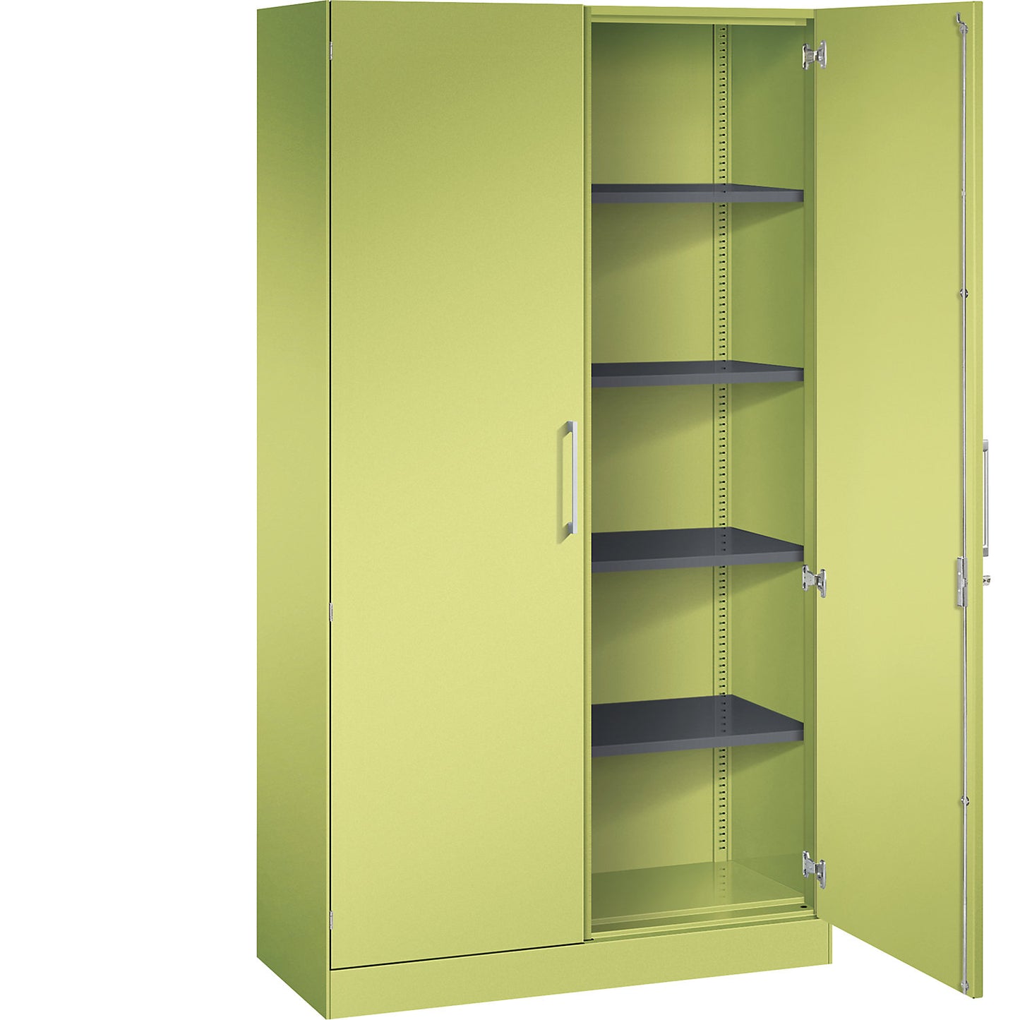 ASISTO double door cupboard, height 1980 mm, width 1000 mm, 4 shelves, viridian green/viridian green.
