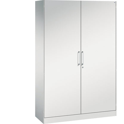ASISTO double door cupboard, height 1980 mm, width 1200 mm, 4 shelves, light grey/light grey.