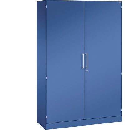 ASISTO double door cupboard, height 1980 mm, width 1200 mm, 4 shelves, gentian blue/gentian blue.