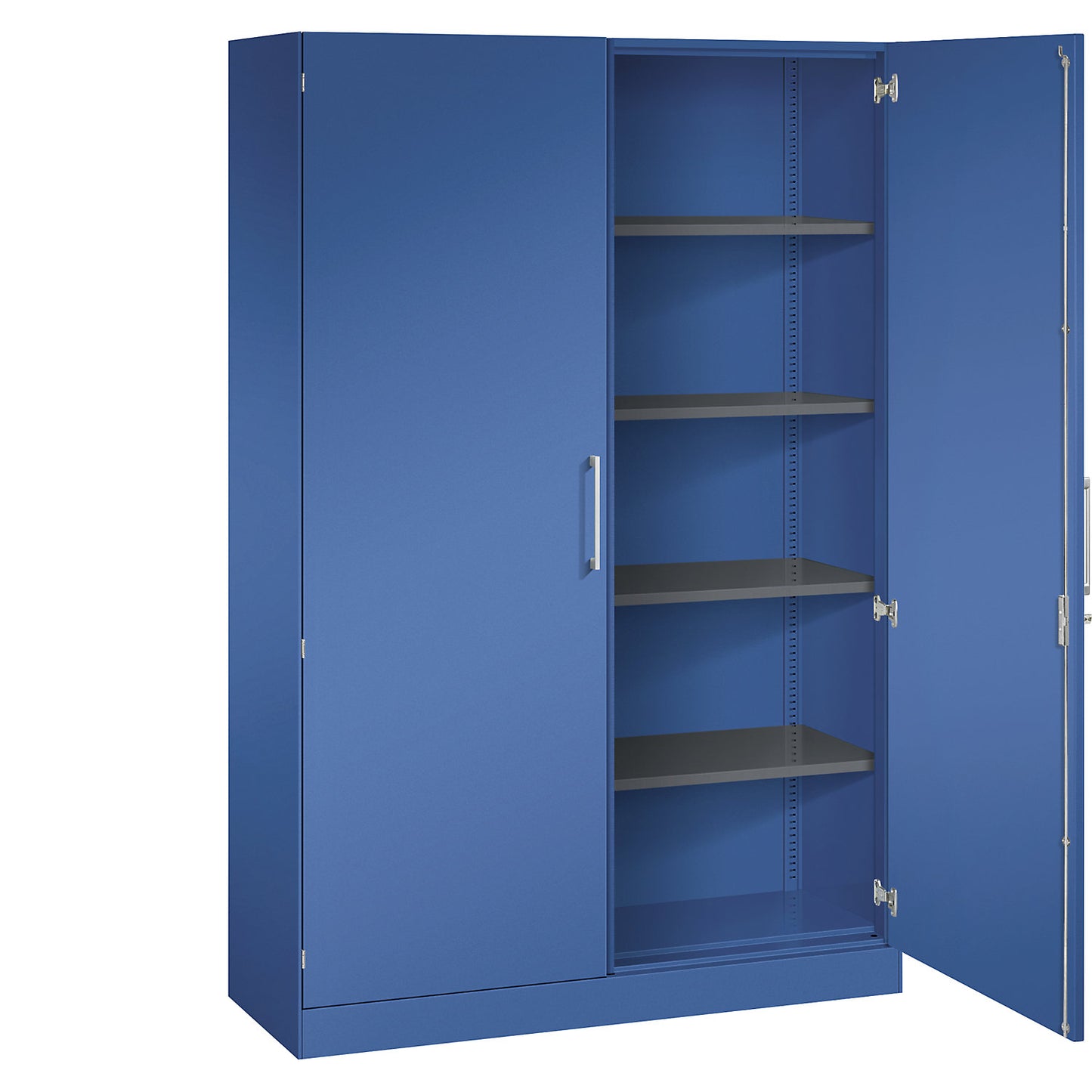 ASISTO double door cupboard, height 1980 mm, width 1200 mm, 4 shelves, gentian blue/gentian blue.