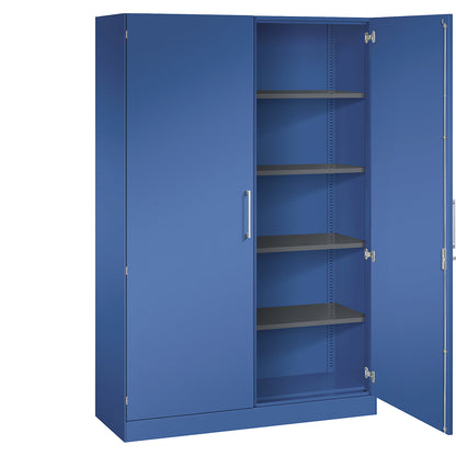 ASISTO double door cupboard, height 1980 mm, width 1200 mm, 4 shelves, gentian blue/gentian blue.