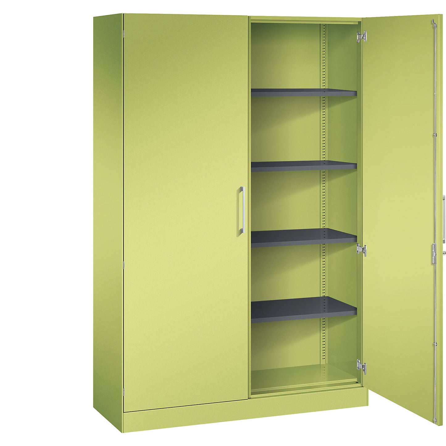 ASISTO double door cupboard, height 1980 mm, width 1200 mm, 4 shelves, viridian green/viridian green.