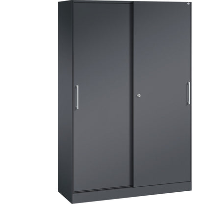 ASISTO sliding door cupboard, height 1980 mm, width 1200 mm, black grey/black grey.