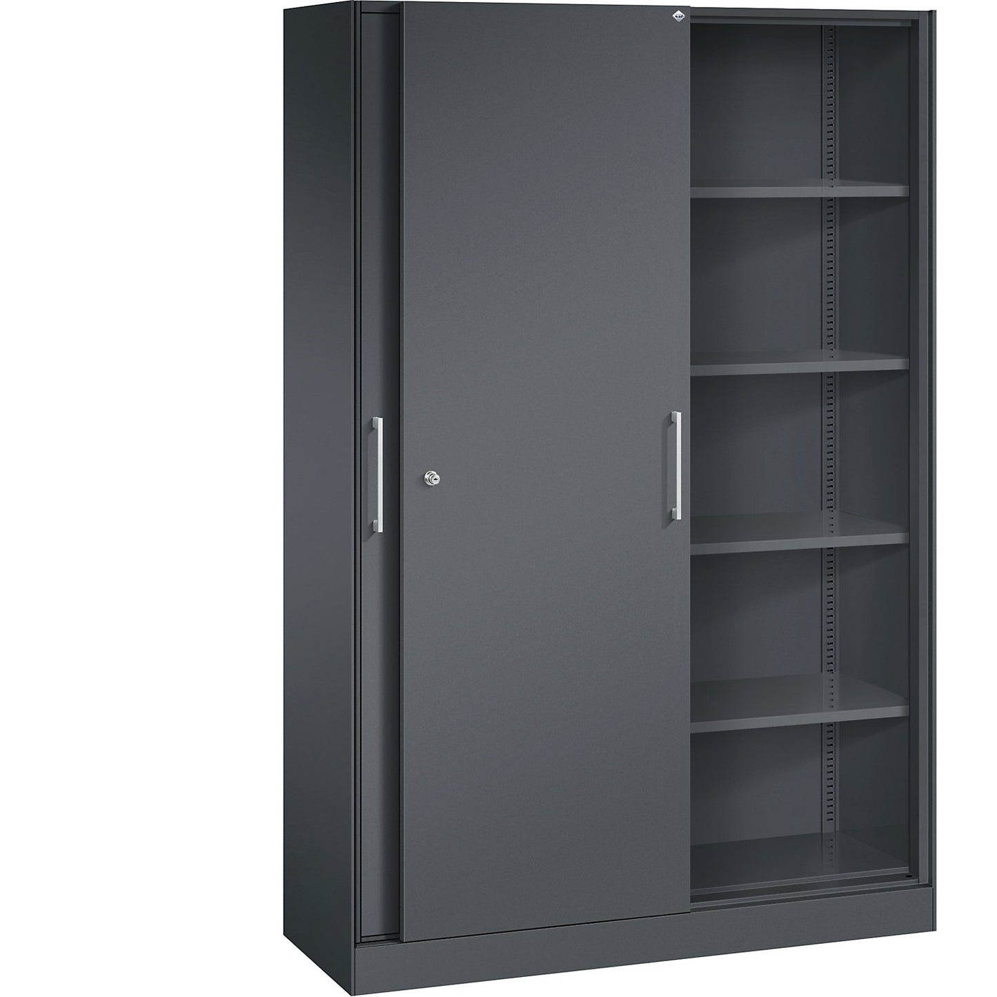 ASISTO sliding door cupboard, height 1980 mm, width 1200 mm, black grey/black grey.