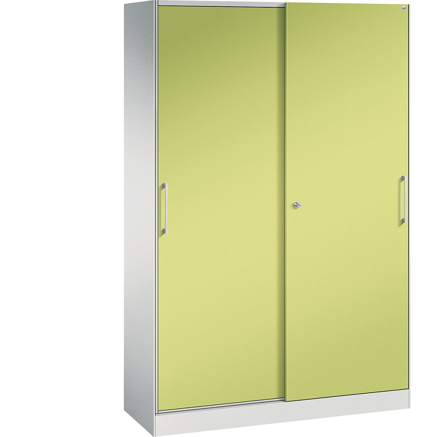 ASISTO sliding door cupboard, height 1980 mm, width 1200 mm, light grey/viridian green.