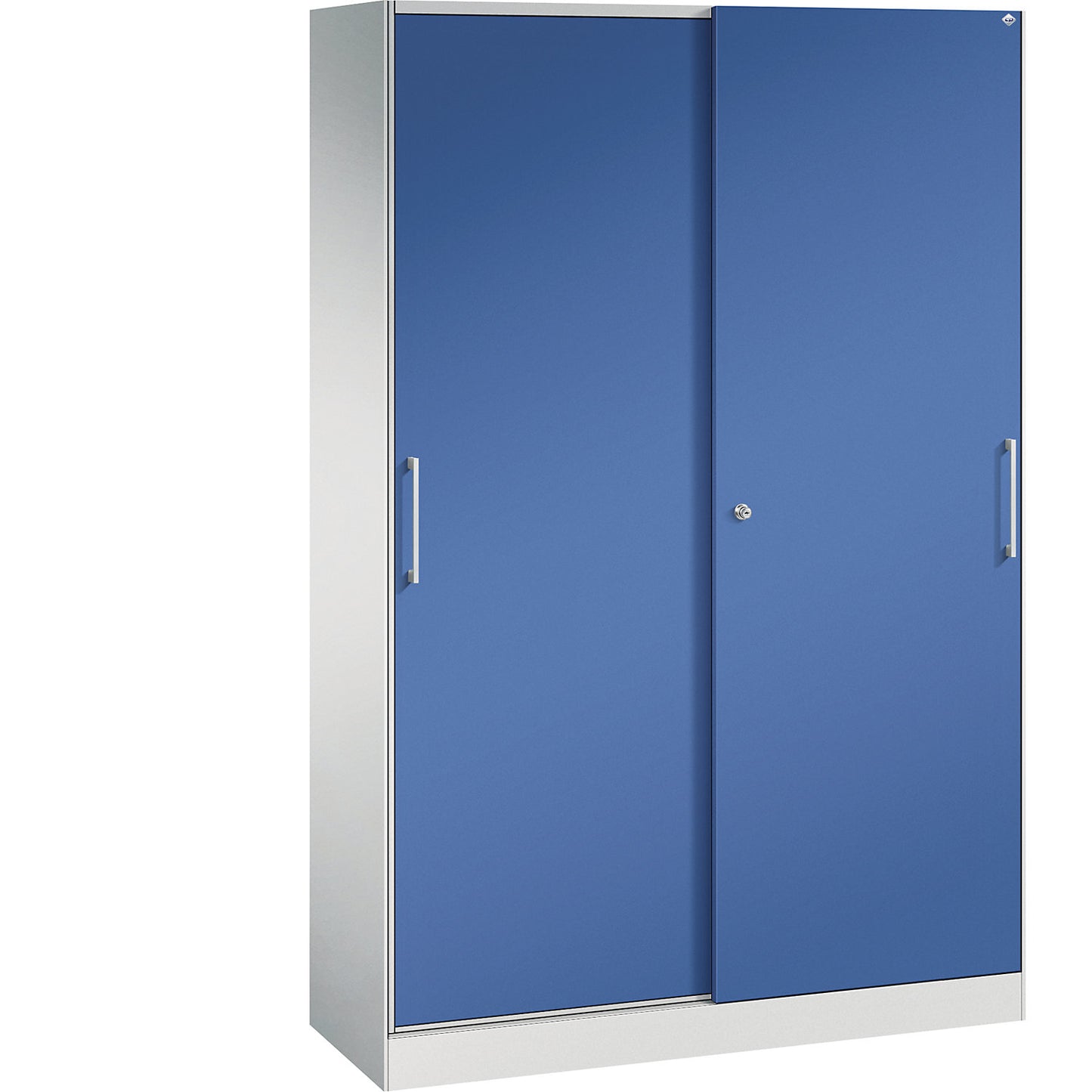 ASISTO sliding door cupboard, height 1980 mm, width 1200 mm, light grey/gentian blue.