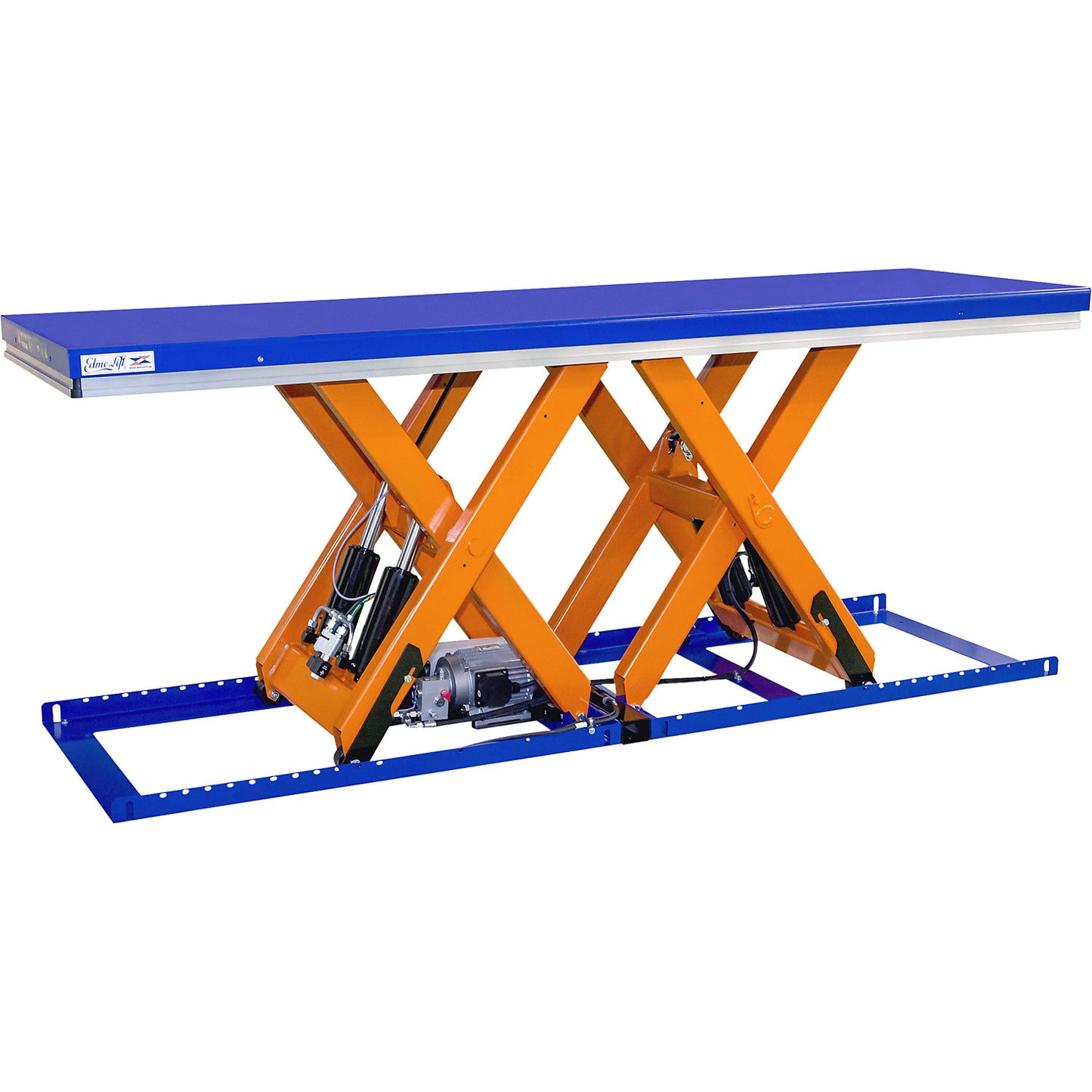 Tandem scissor lift table, lifting range 230 - 1230 mm, max. load 4000 kg.