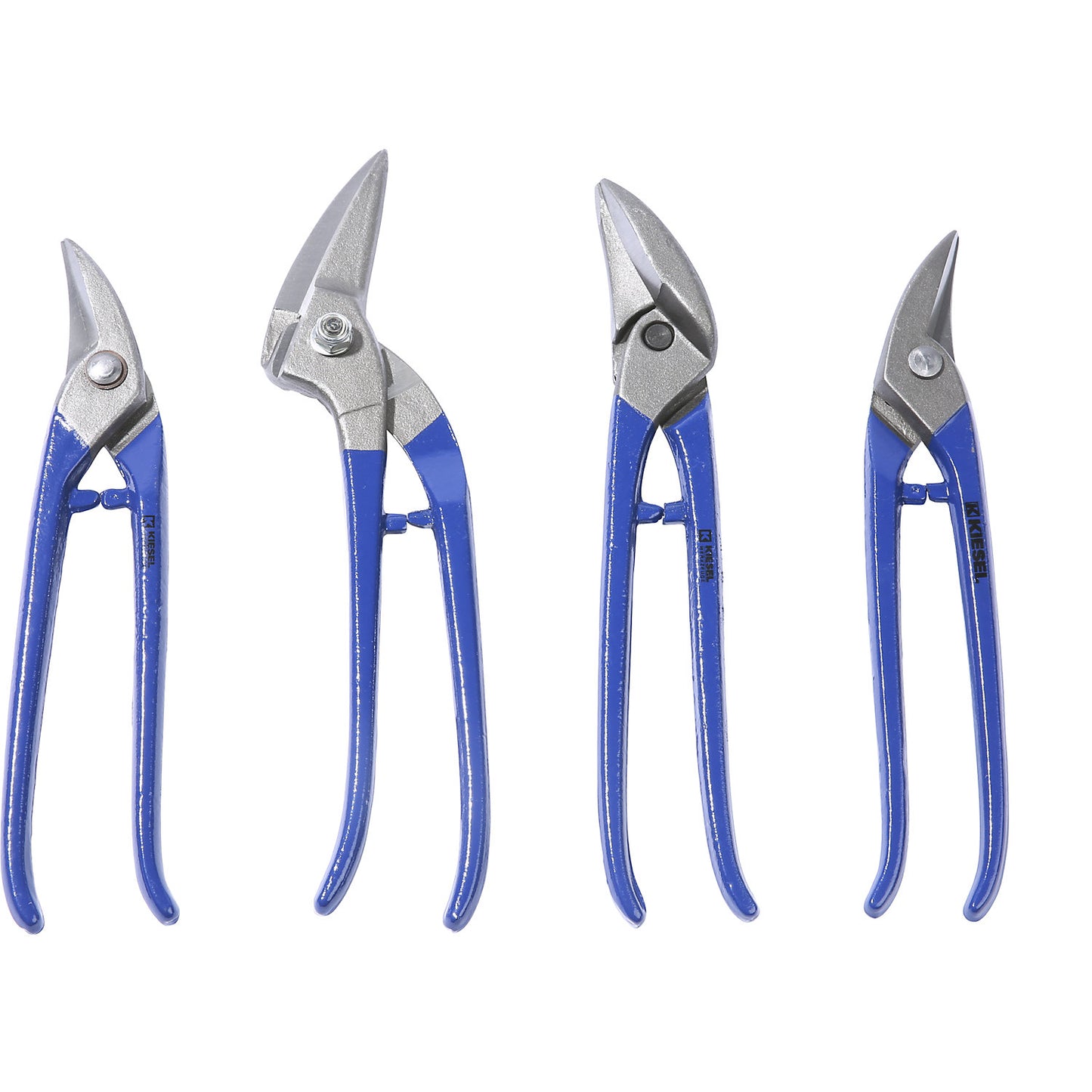 IDEAL set of snips, 4 hole cutting, ideal and pelican snips, in cardboard box.