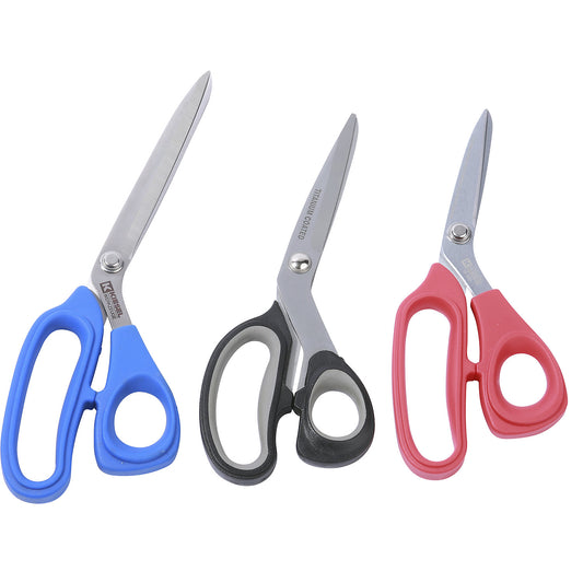 Set of work scissors, 3 parts, in cardboard box.