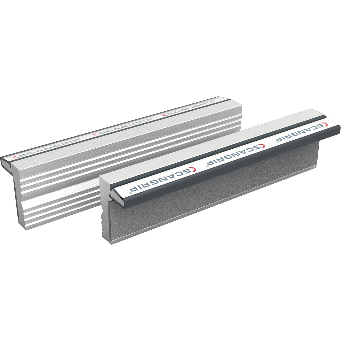 Magnetic vice jaws, neutral protective jaws made of hardened aluminium, 1 pair, jaw width 150 mm.