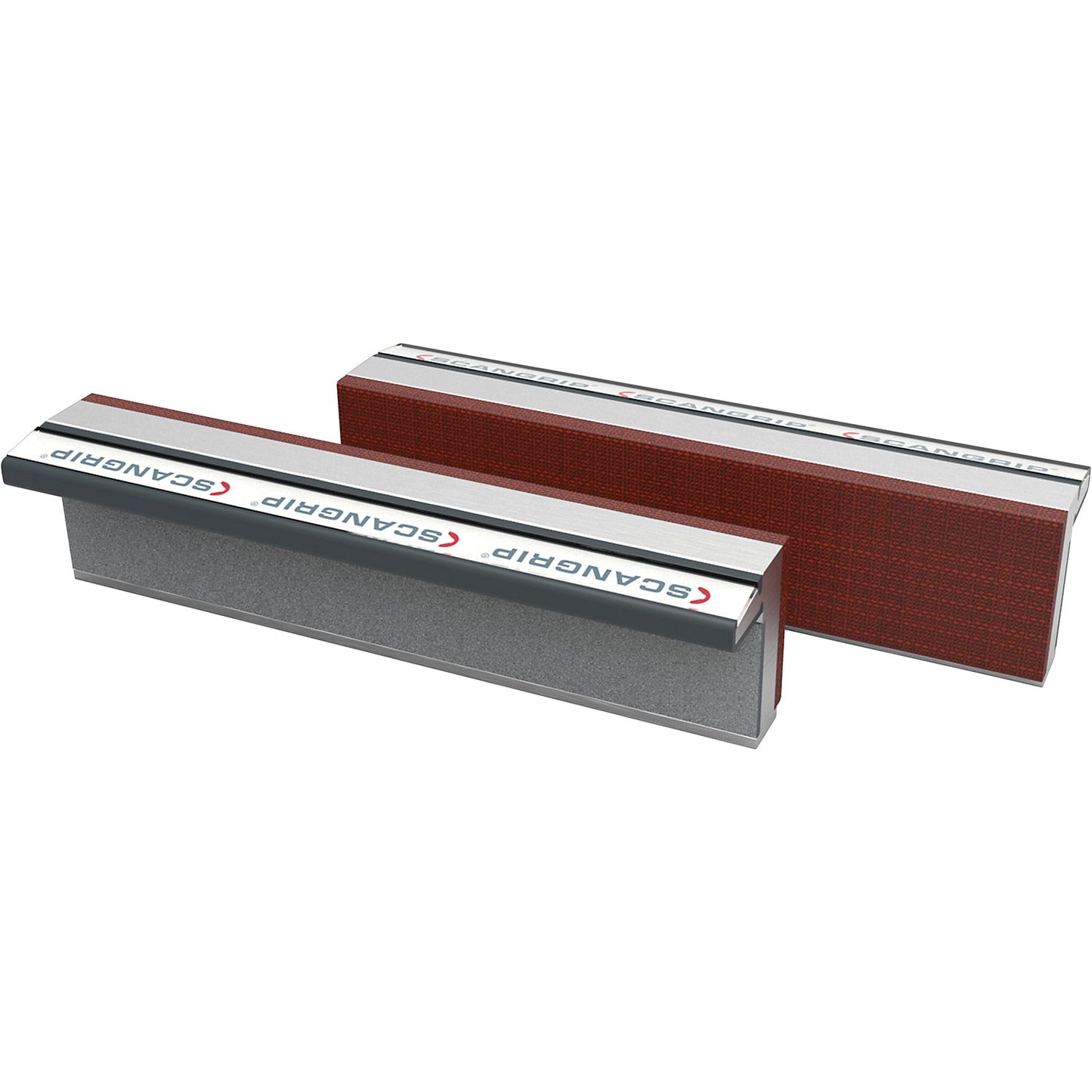 Magnetic vice jaws, made of hardened aluminium with fibre face, 1 pair, jaw width 180 mm.
