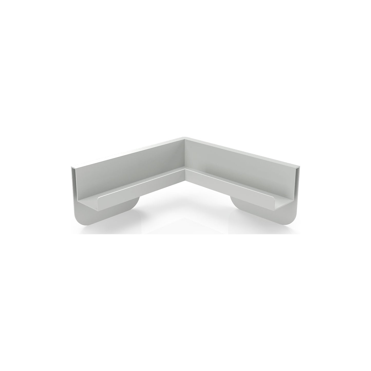 Corner pen tray for Infinity Wall, LxDxH 402 / 402 x 75 x 110 mm, light grey.