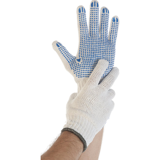 STRUCTA I cotton-polyester knitted gloves, white, pack of 120 pairs, size 10 (XL).
