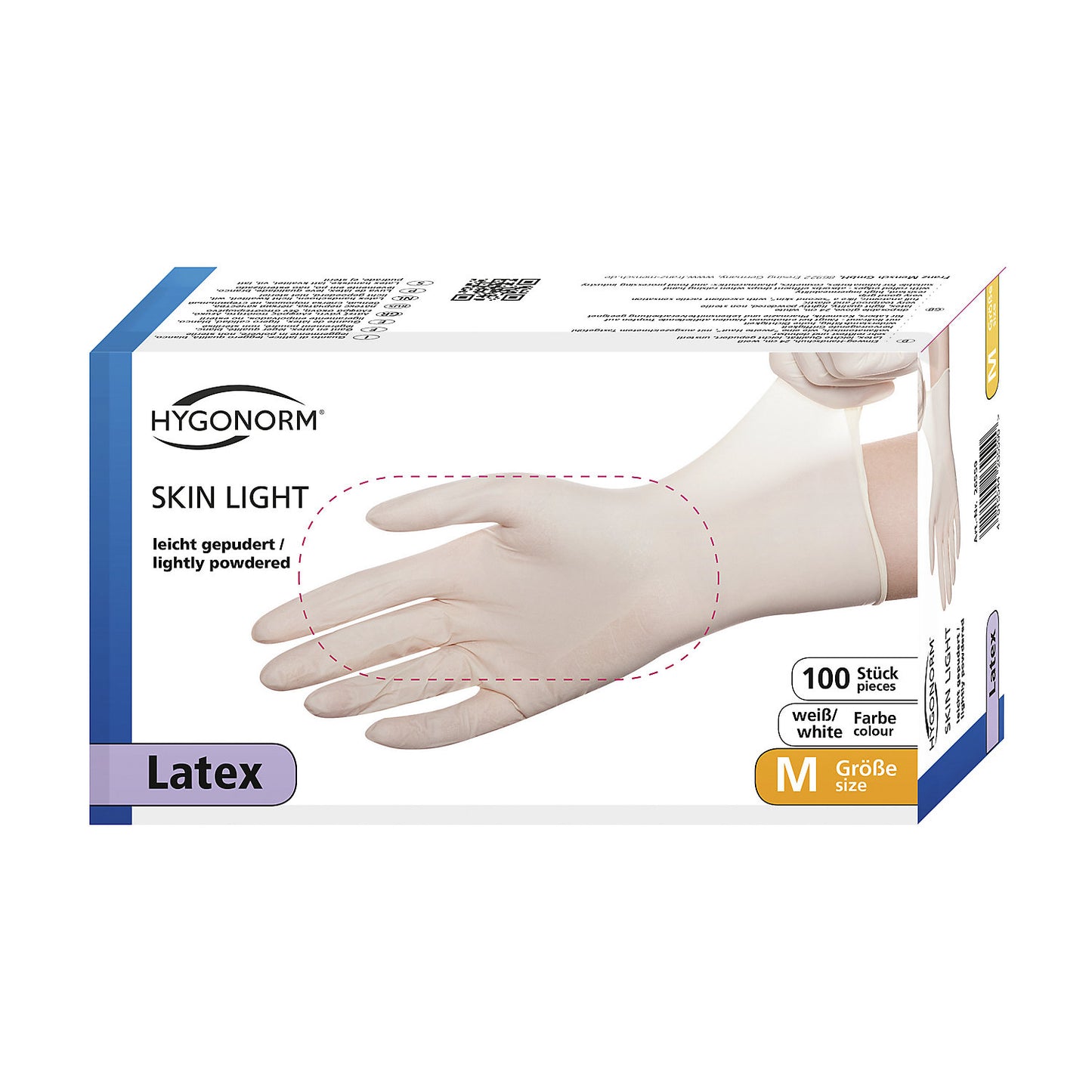 SKIN LIGHT disposable latex gloves, pack of 1000 pcs, SKIN LIGHT, size 10 (XL).