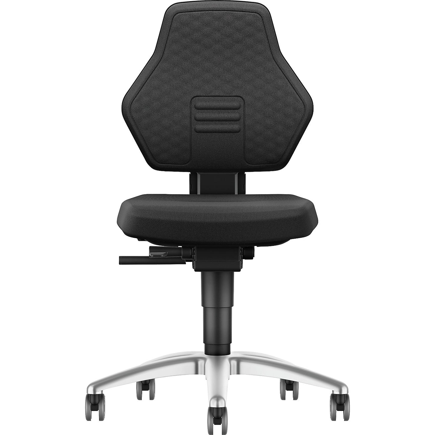 AIR FLOW industrial swivel chair, with castors, fabric cover black.
