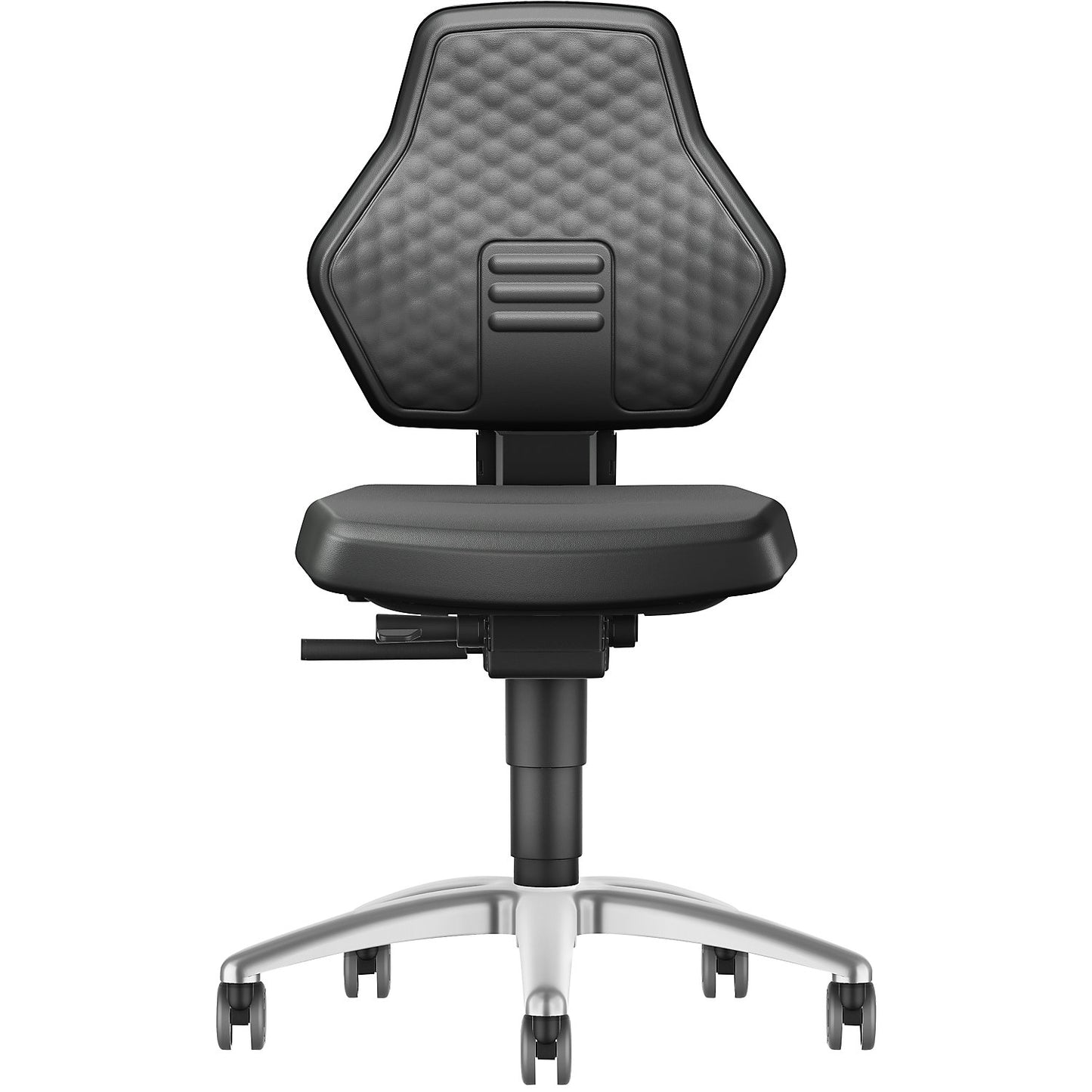 AIR FLOW industrial swivel chair, with castors, vinyl cover, black.