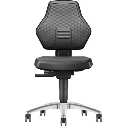 AIR FLOW industrial swivel chair, with castors, vinyl cover, black.