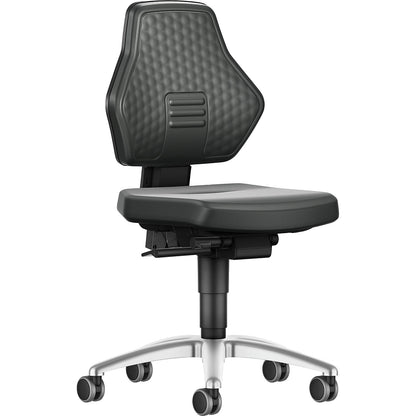 AIR FLOW industrial swivel chair, with castors, vinyl cover, black.