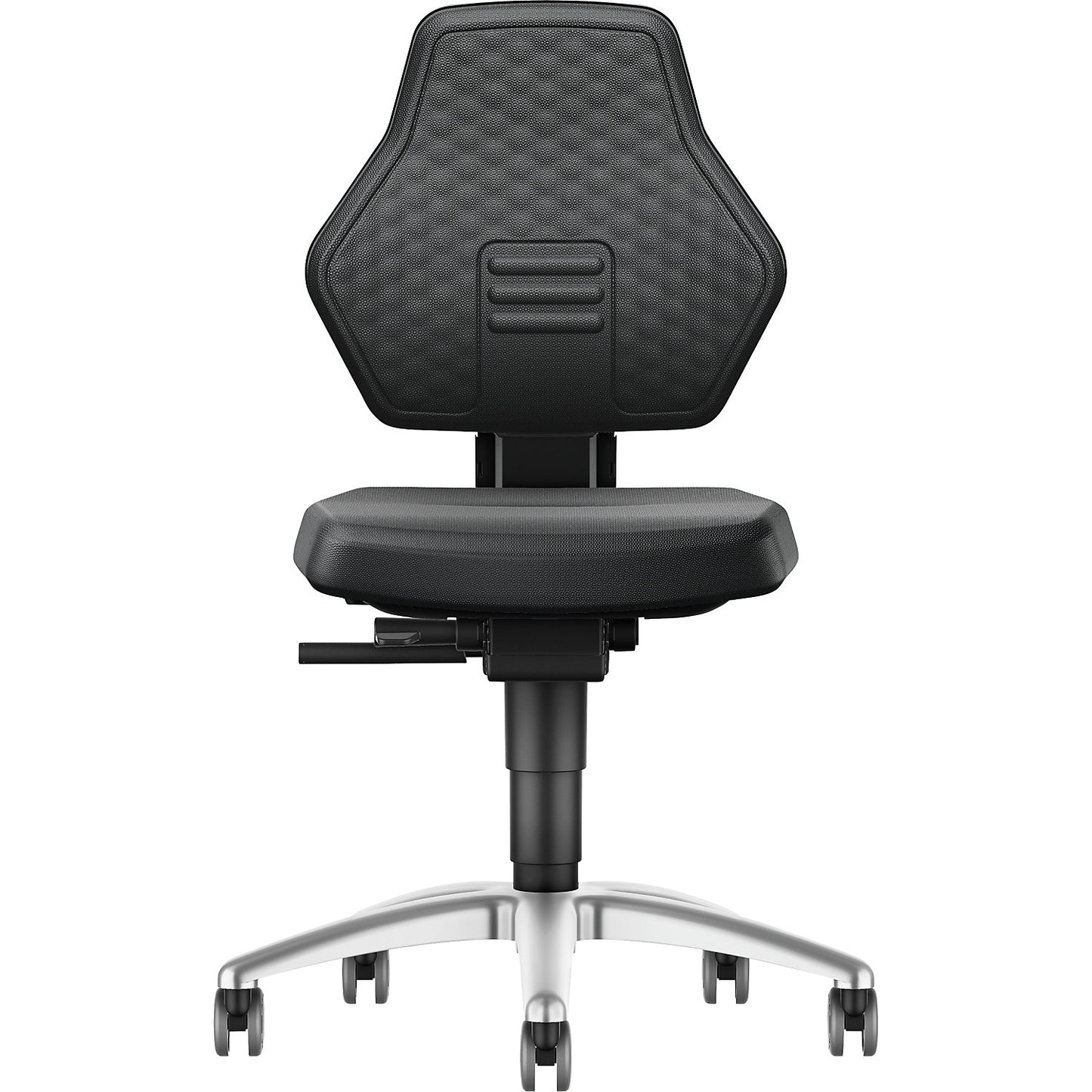 AIR FLOW industrial swivel chair, with castors, Supertec cover black.