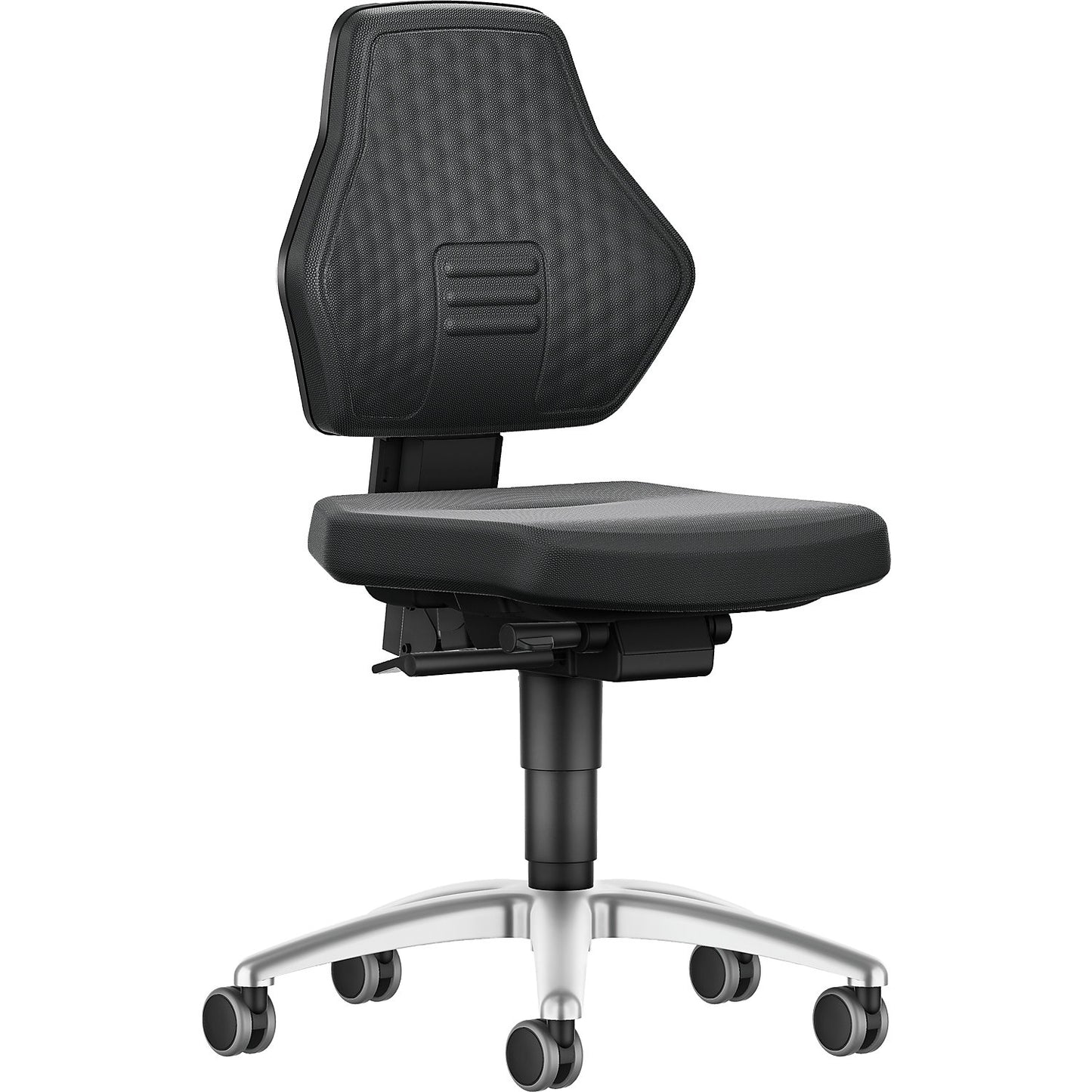AIR FLOW industrial swivel chair, with castors, Supertec cover black.
