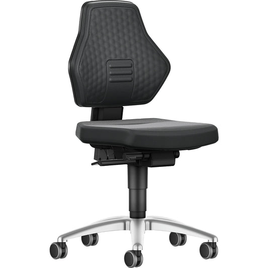 AIR FLOW industrial swivel chair, with castors, Supertec cover black.