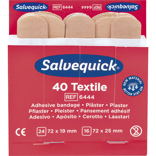 Refill for SALVEQUICK, 6 packs of elastic plasters, 40 each, pack of 6.