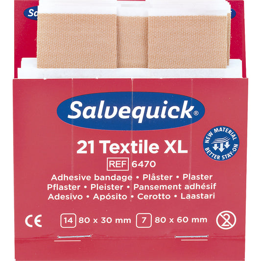 Refill for SALVEQUICK, 6 packs of elastic plaster sections, 21 each, pack of 6.