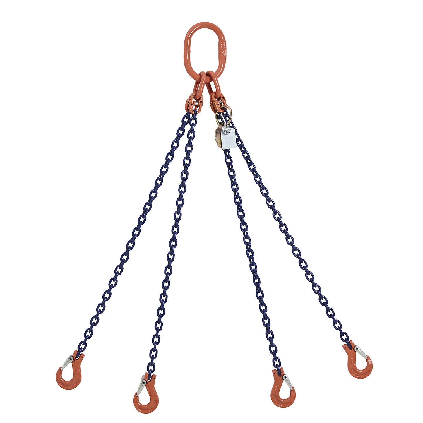 GK10 chain sling, four leg, max. load 5300 kg, chain thickness 8 mm, effective length 1.5 m.
