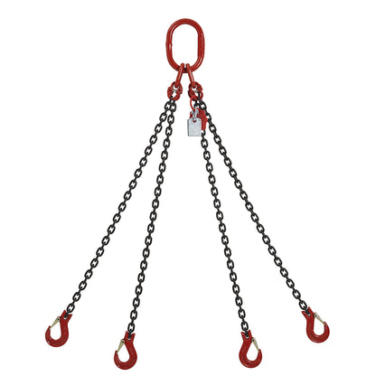 GK8 chain sling, max. load 6700 kg, chain thickness 10 mm, effective length 1 m, 4-leg.