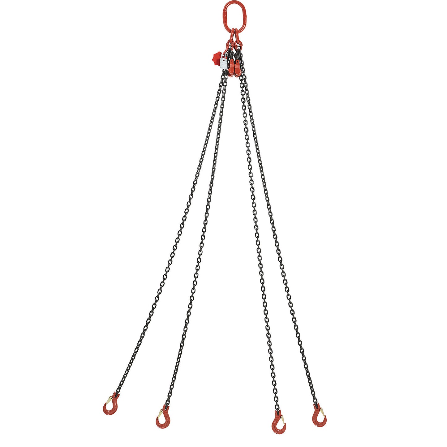 GK8 chain sling, max. load 4250 kg, chain thickness 8 mm, with shortening hook, effective length 2 m, 4-leg.