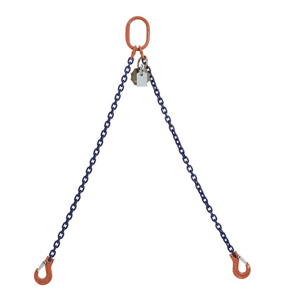 GK10 chain sling, double leg, max. load 5600 kg, chain thickness 10 mm, effective length 1 m.
