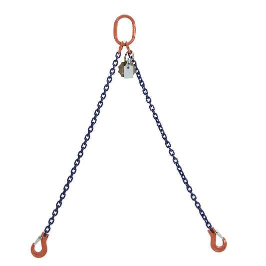 GK10 chain sling, double leg, max. load 3550 kg, chain thickness 8 mm, effective length 1.5 m.