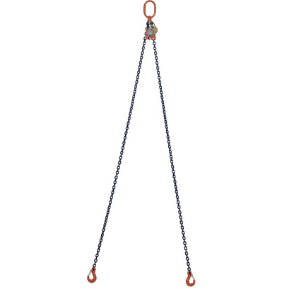 GK10 chain sling, double leg, max. load 3550 kg, chain thickness 8 mm, with shortening hook, effective length 2 m.