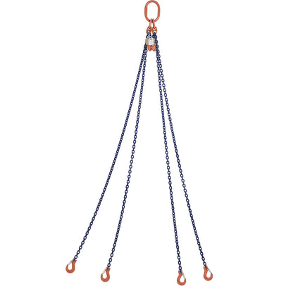 GK10 chain sling, four leg, max. load 3000 kg, chain thickness 6 mm, with shortening hook, effective length 2 m.
