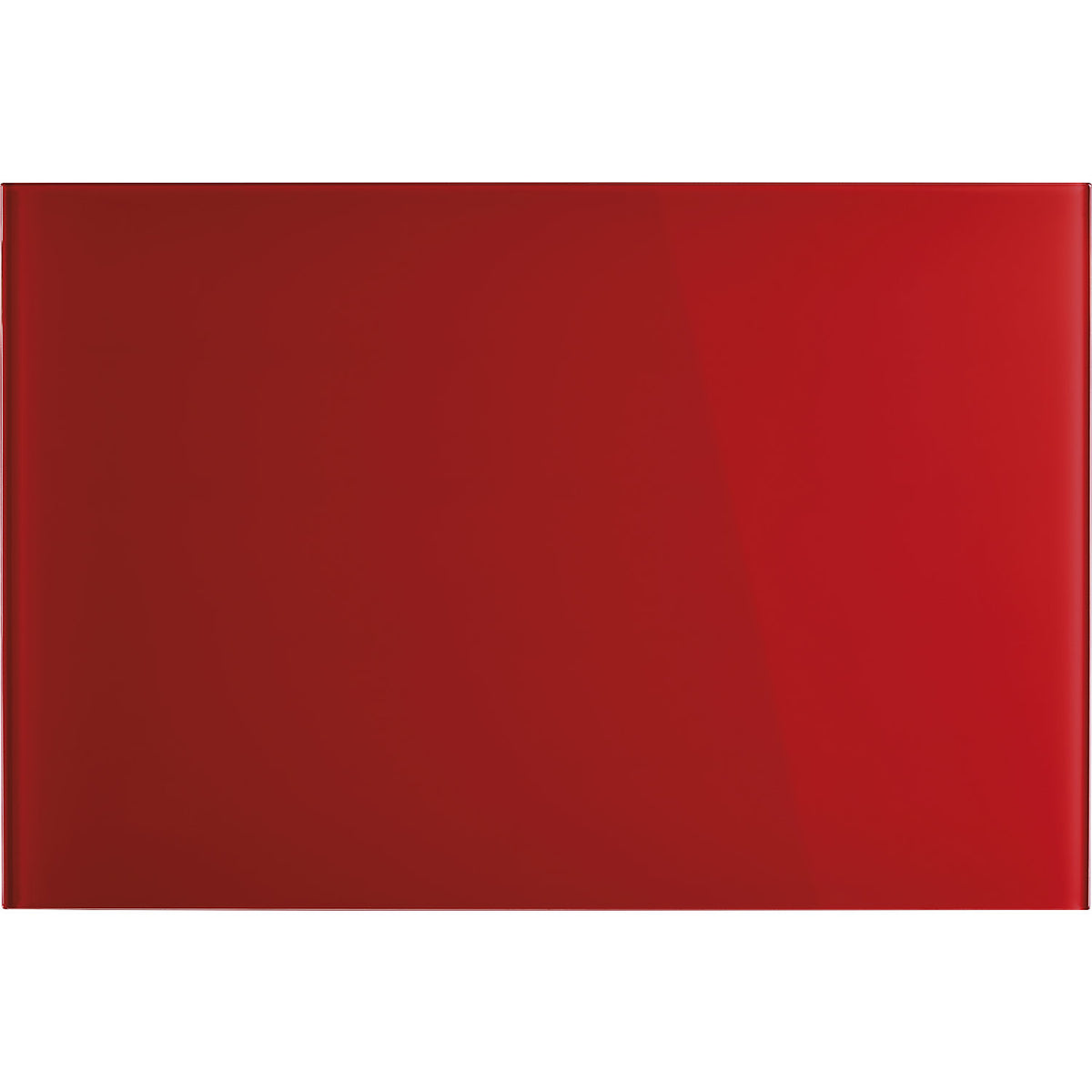 Designer glass board, magnetic, WxH 600 x 400 mm, intensive red.