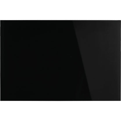 Designer glass board, magnetic, WxH 600 x 400 mm, jet black.