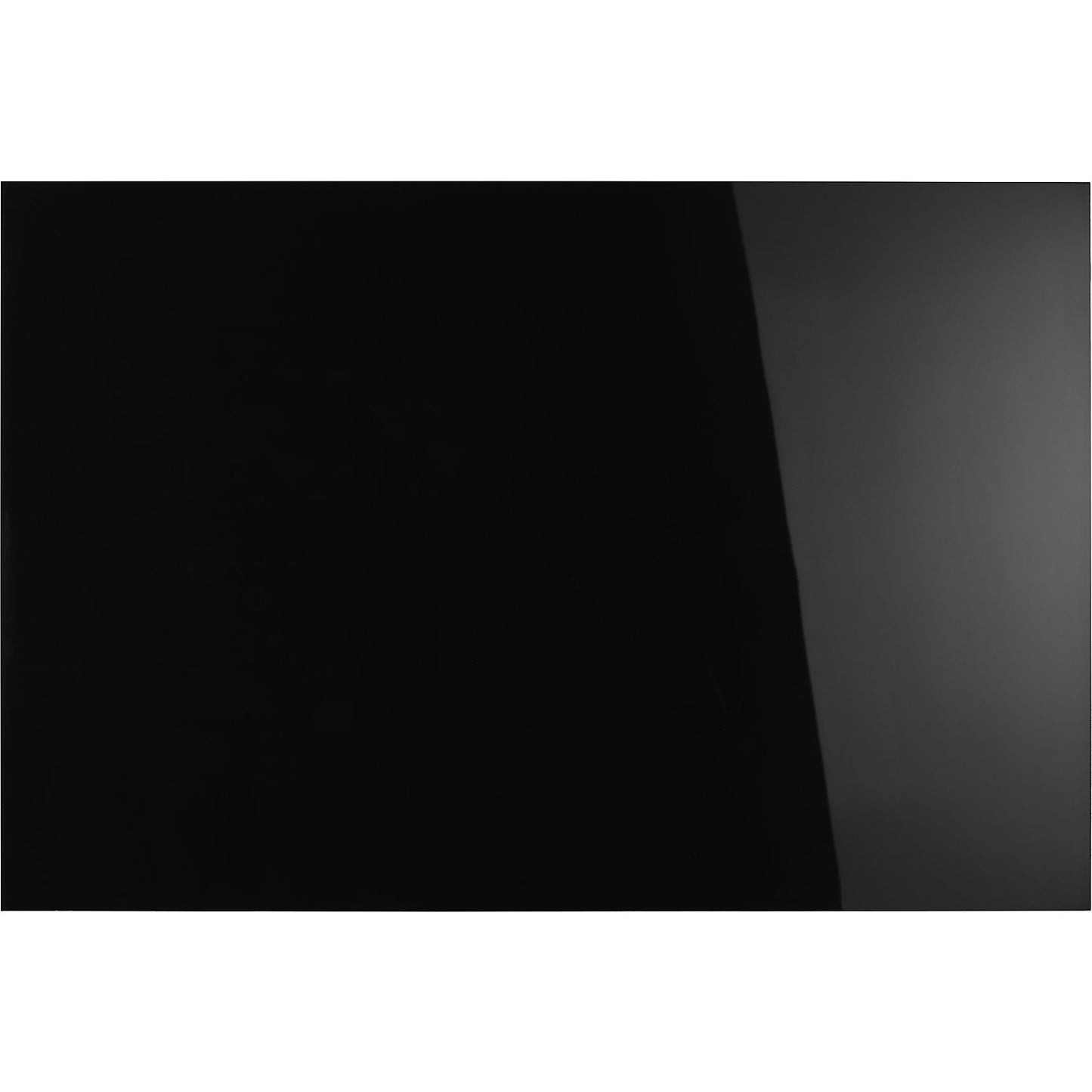 Designer glass board, magnetic, WxH 1500 x 1000 mm, jet black.