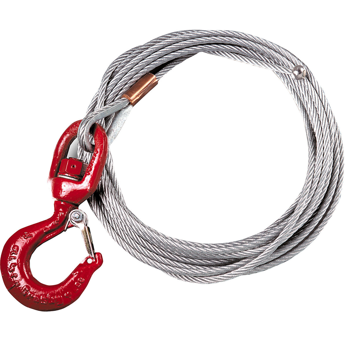 Steel wire rope incl. load hook, cable Ø 4.8 mm, length 13.7 m.