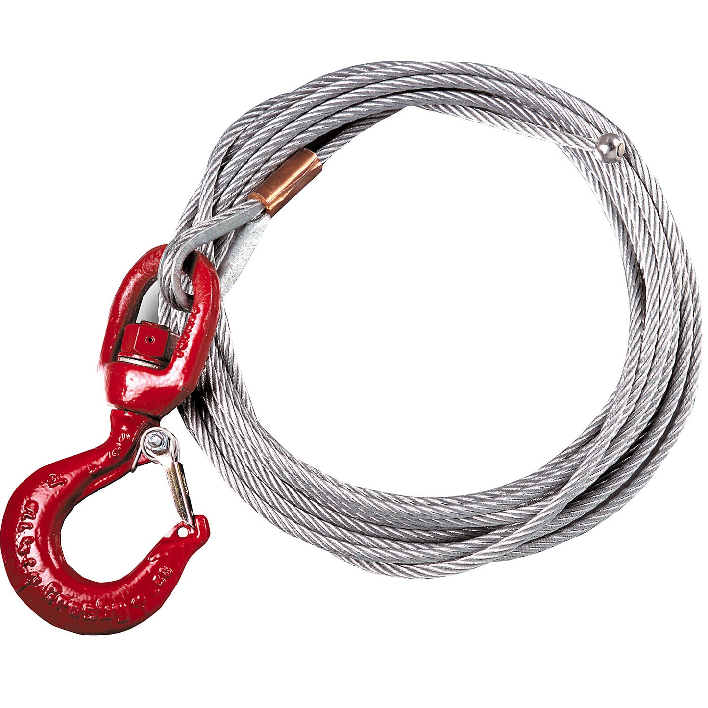 Steel wire rope incl. load hook, cable Ø 6.4 mm, length 6 m.