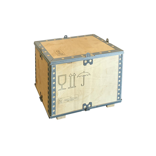 Standard wooden folding box, with runners, external LxWxH 400 x 300 x 320 mm.