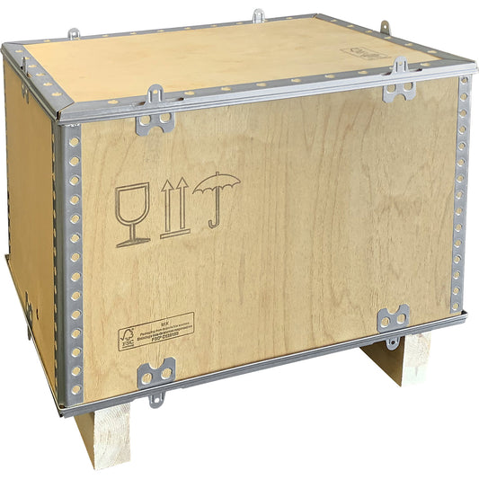 Standard wooden folding box, with runners, external LxWxH 600 x 400 x 500 mm.