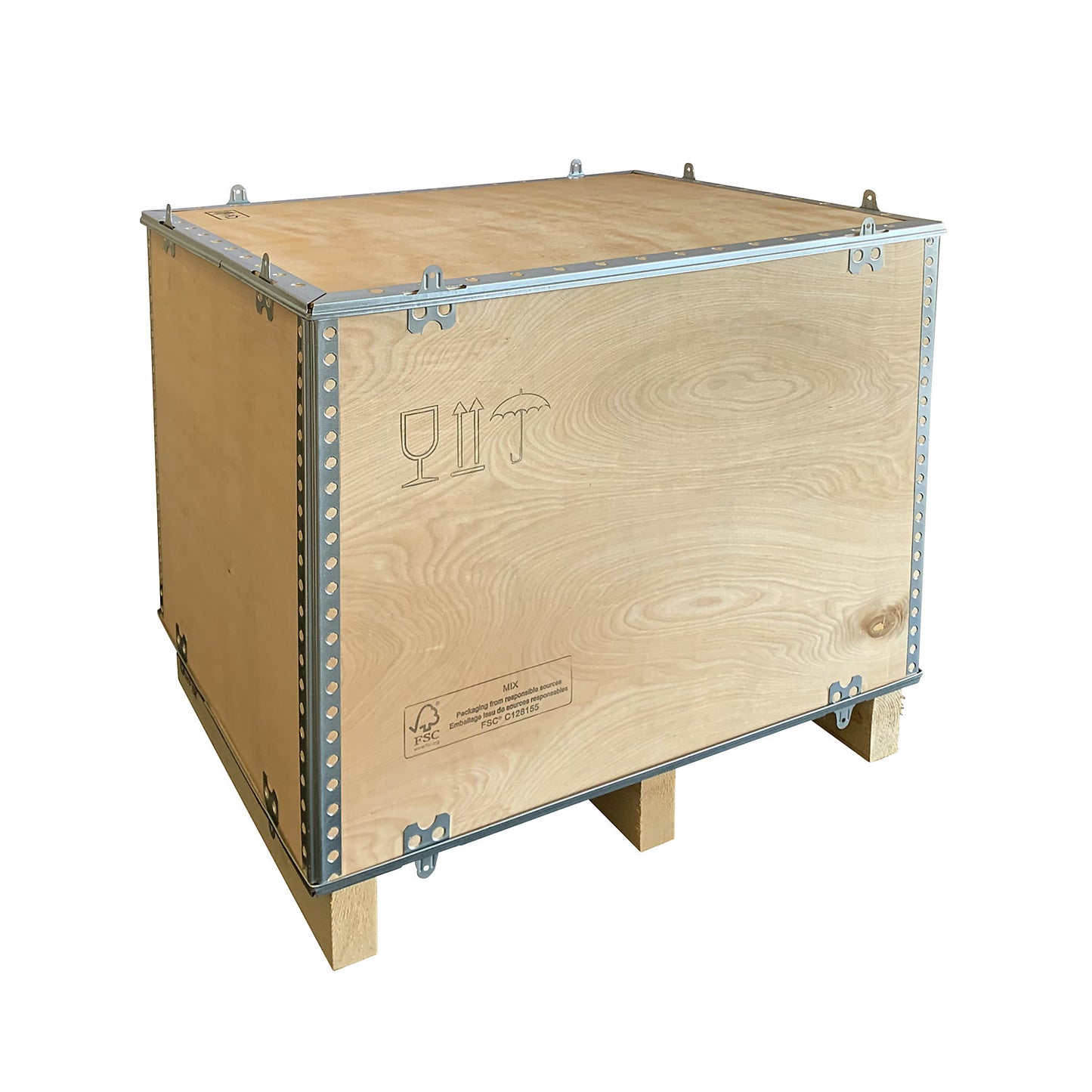 Standard wooden folding box, with runners, external LxWxH 800 x 600 x 700 mm.