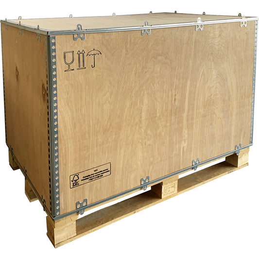 Standard wooden folding box, with runners, external LxWxH 1200 x 800 x 900 mm.