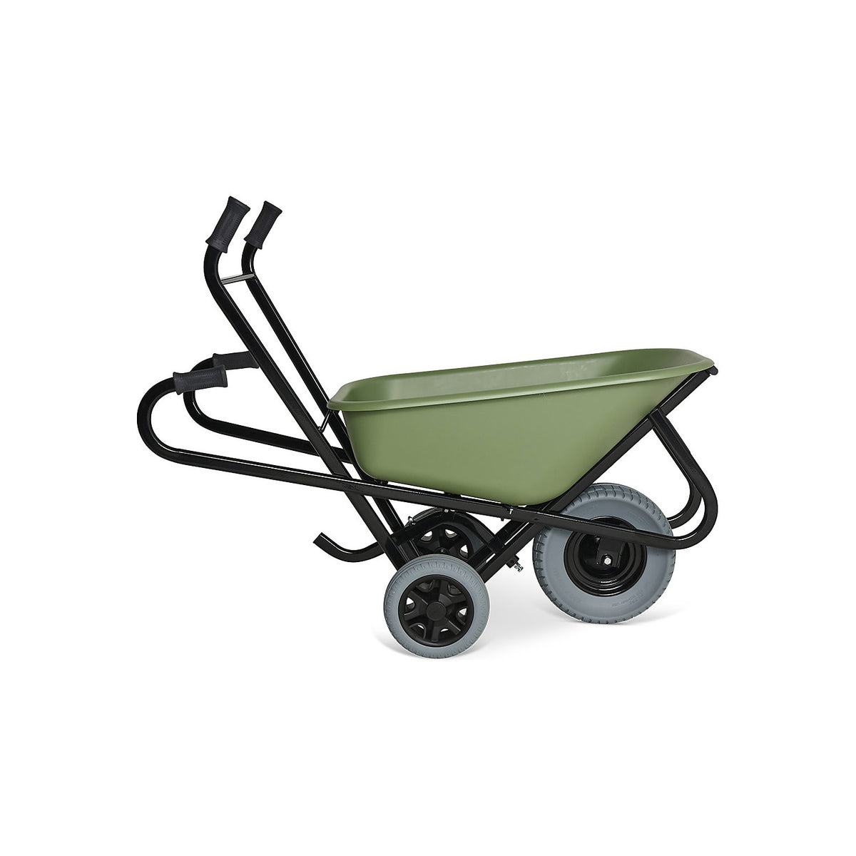 TORO ERGO wheel barrow, HDPE tray, green, puncture proof tyres, extra wide tyres.