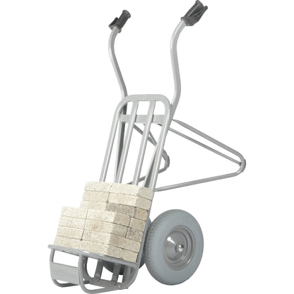 Brick and tile wheel barrow, 2 wheels, puncture proof tyres.