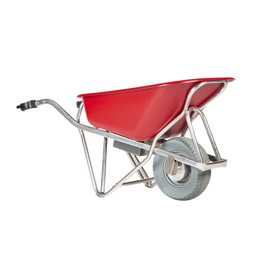PROFI-MAX electric wheelbarrow, 90 l HDPE tray, red.