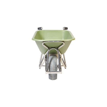 PROFI-MAX electric wheelbarrow, 90 l HDPE tray, green.