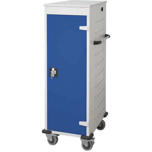 Laptop charging trolley, with 10 compartments, light grey / gentian blue.